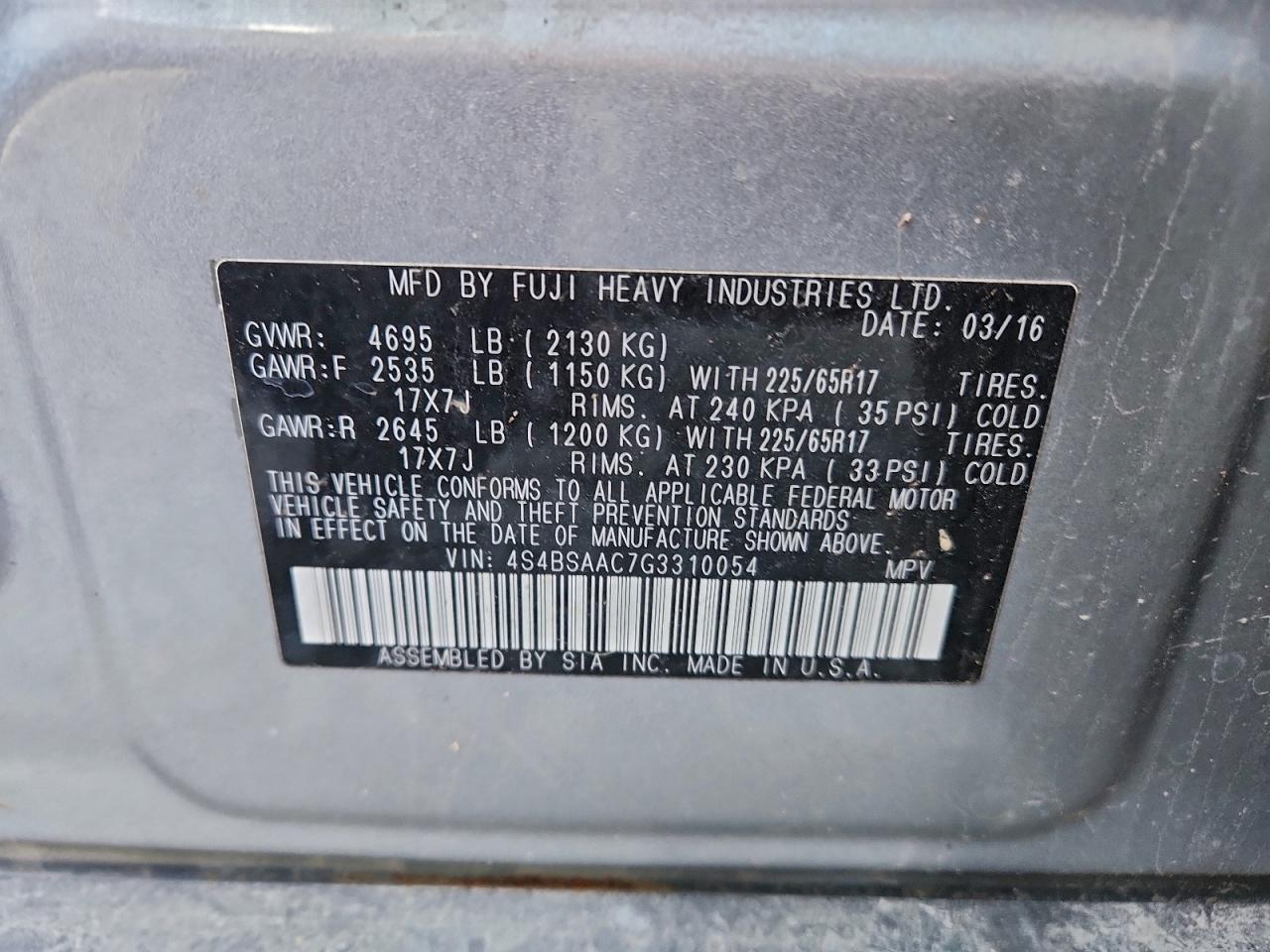 Subaru Outback 2.5i Image 8