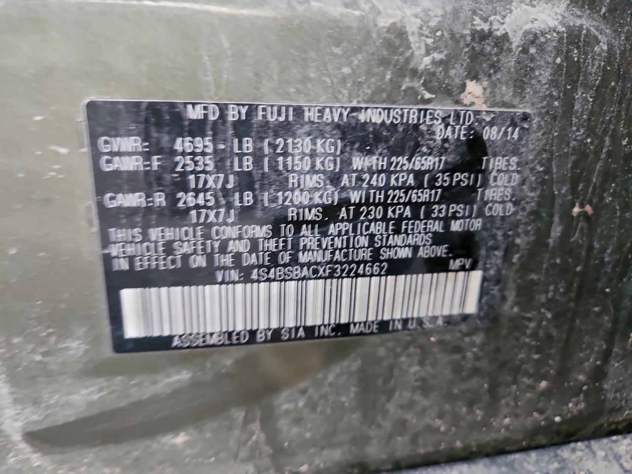 Subaru Outback 2.5i Image 11